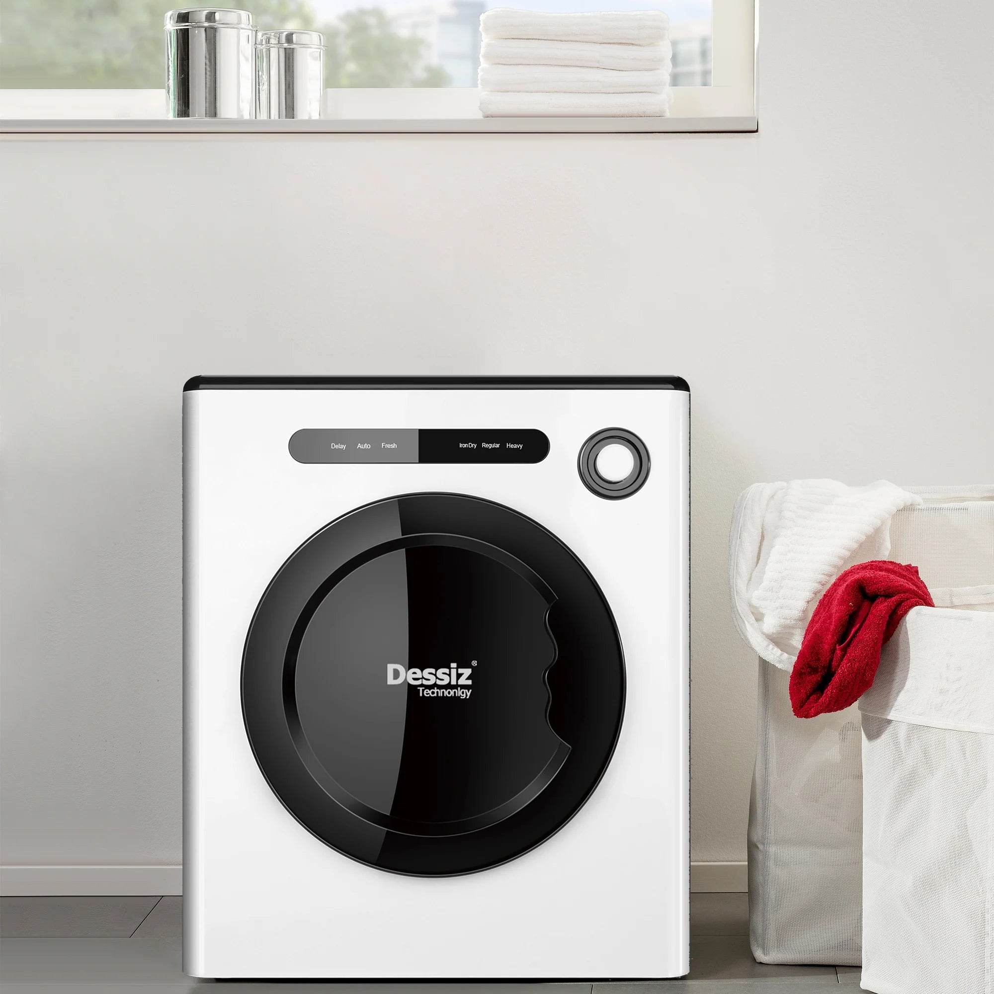 FOAUUH Dessiz Digital Control Compact Laundry Dryer -10lbs Capacity,Portable Clothes Dryer Machine for Small Spaces,RVs and Apartments - Quiet, Sturdy and Easy to Use