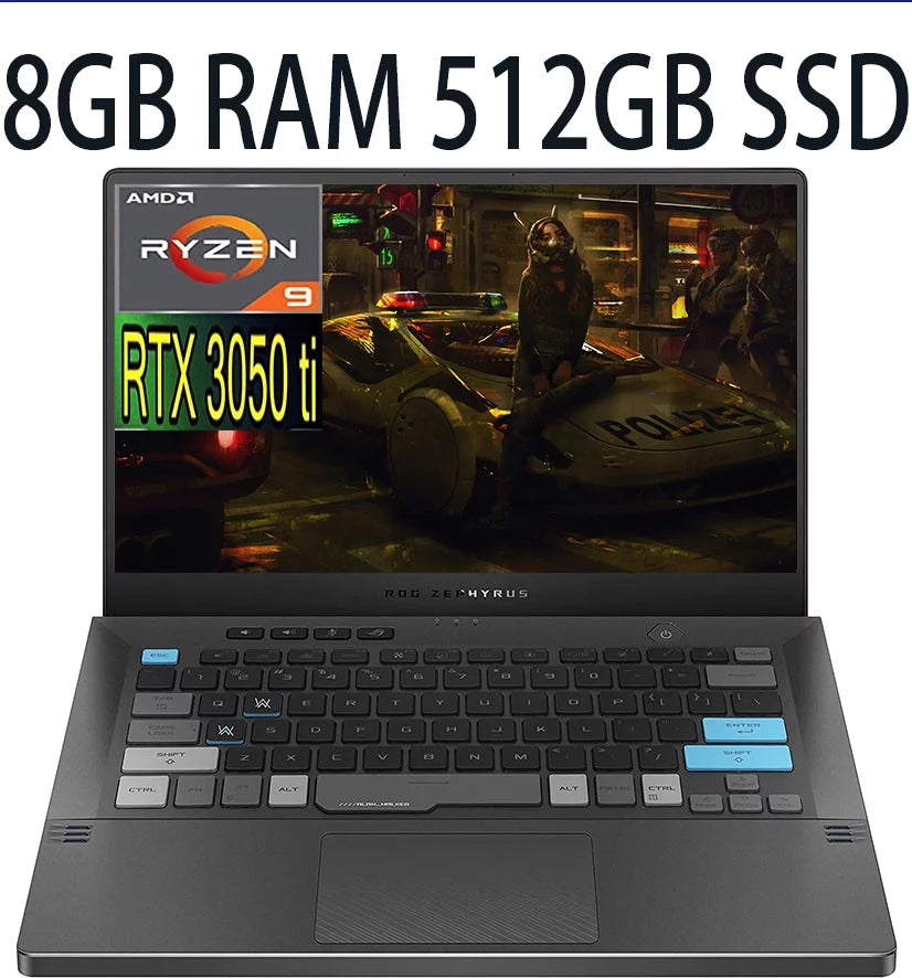 ASUS ROG Zephyrus G14 14 Special Edition Gaming Laptop, AMD 8-Core Ryzen 9 5900HS (Beat i7-10370H) GeForce RTX 3050 Ti 4GB, 8GB DDR4 512GB PCIe SSD, 14 WQHD (2560 x 1440) Display, Windows 10