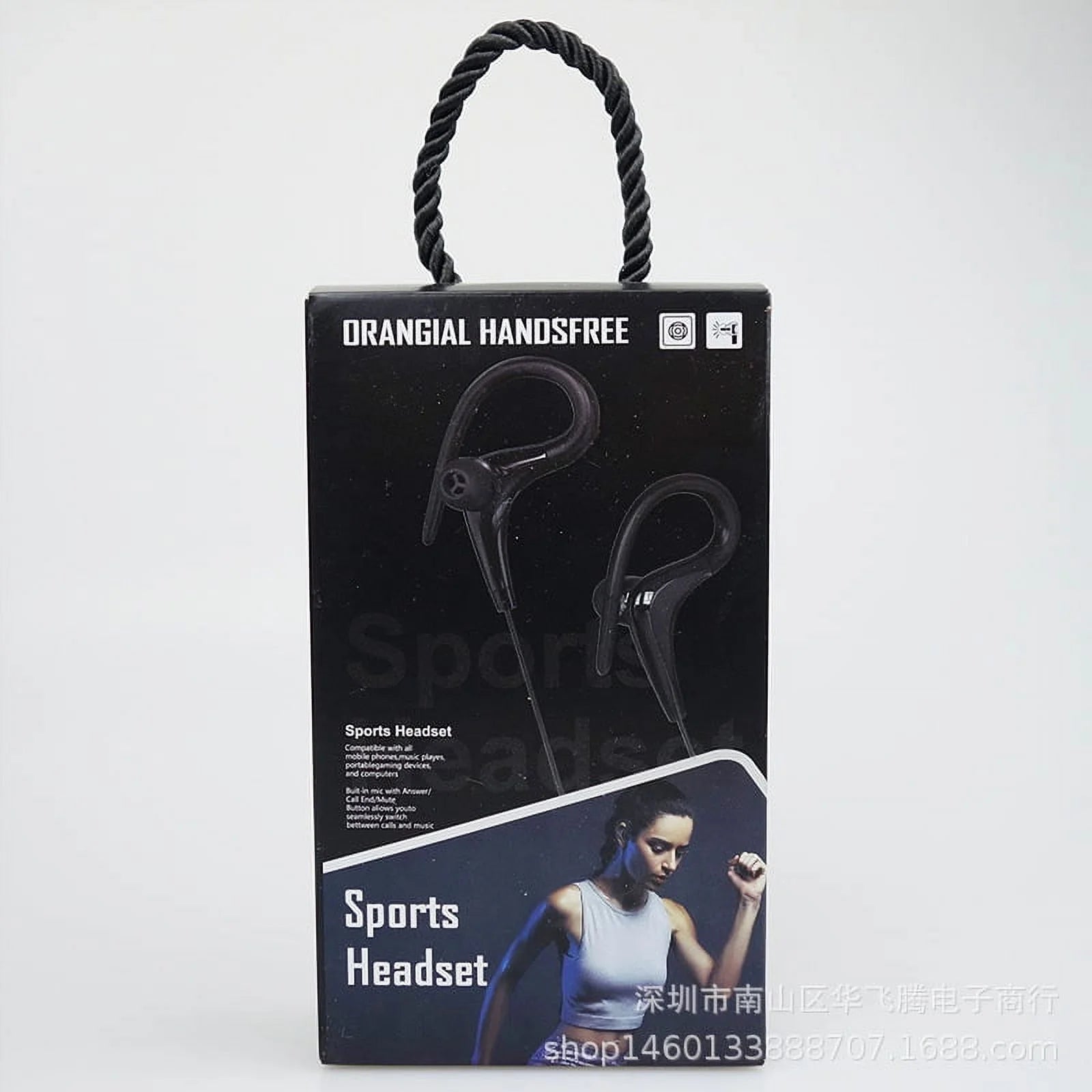 Sport Style Wired Earphones with Microphone, Noise Isolating Design, and Sustainable Materials, Brass,Black