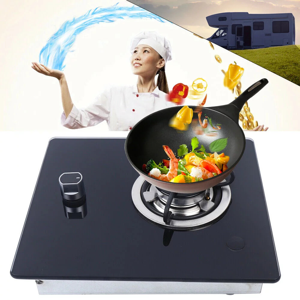 CNCEST 1 Burner Gas Camping Stove Cooktop Boat Caravan RV Camper LPG Gas Stove Hob