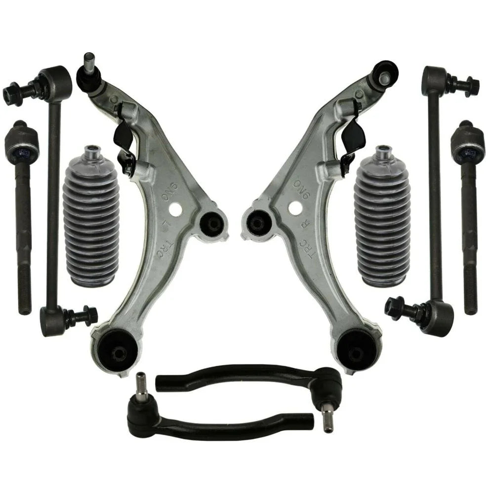 10-pc Suspension Kit Control Arms Tie Rods Sway Bar Ends For Nissan 09-14 Maxima