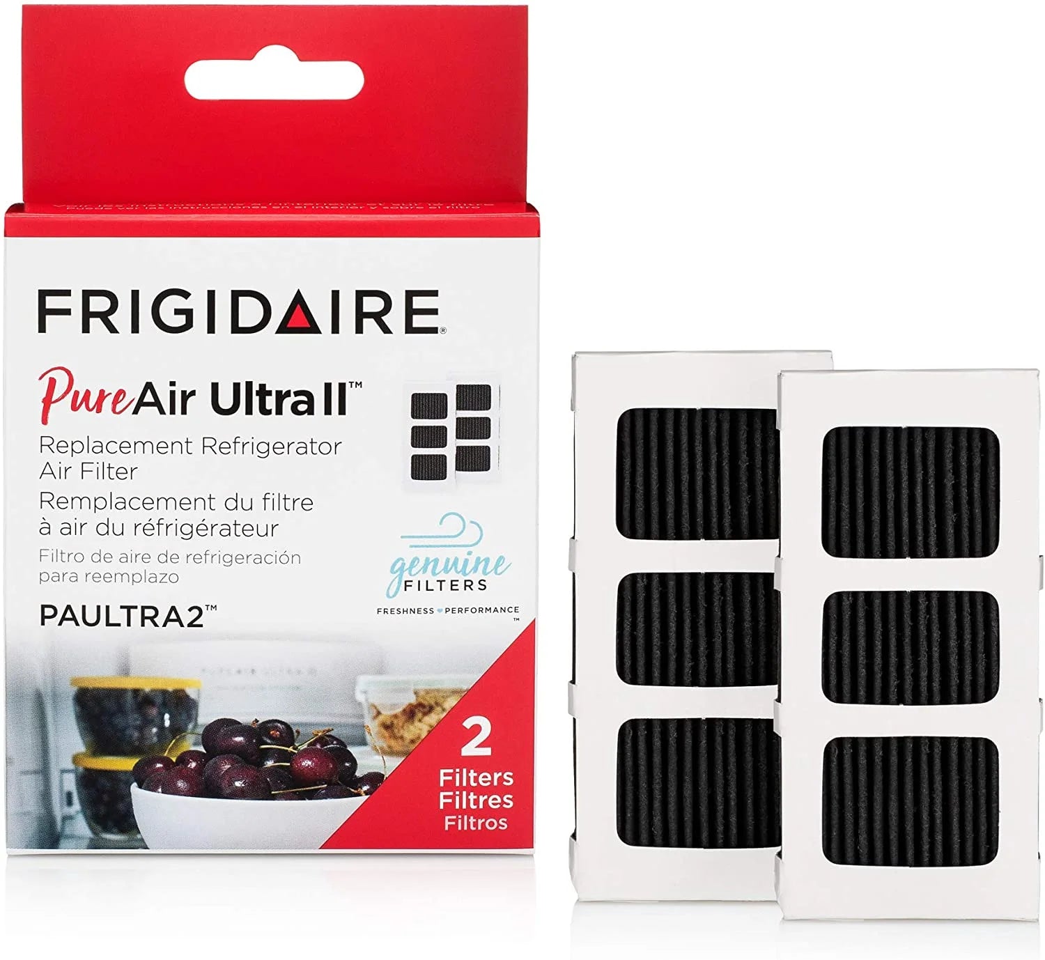 Frigidaire PAULTRAII2PK PAULTRA2 Pure Air Ultra II 2 Pack Air Filter, 3.8 x 1.8, 2 Count