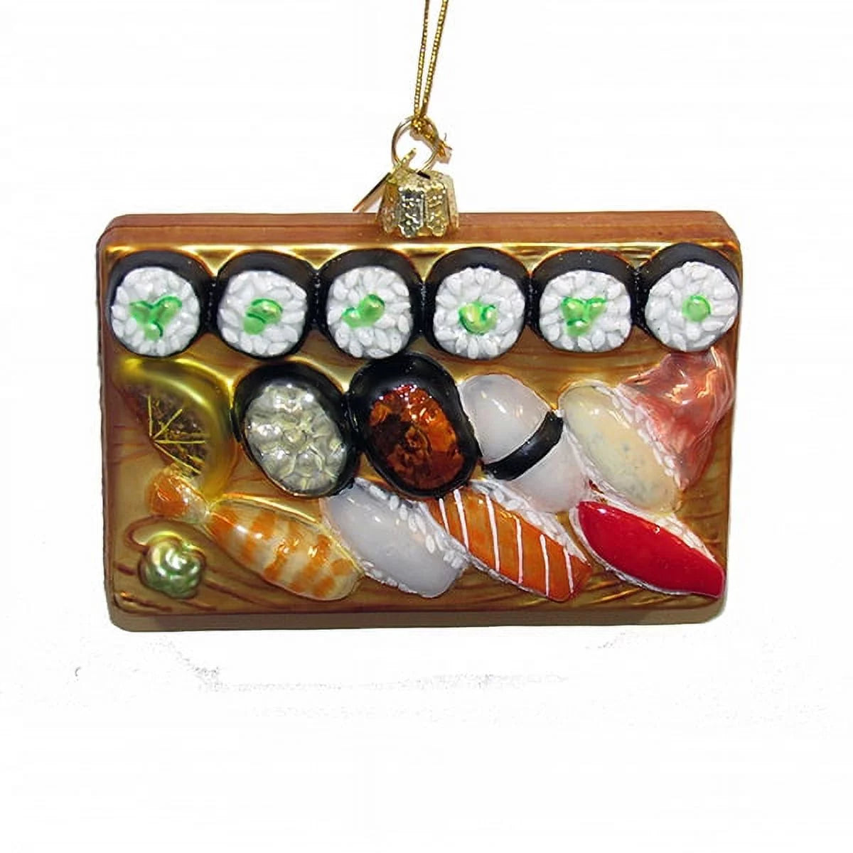 Kurt Adler 4 Noble Gems Glass Sushi Platter Ornament