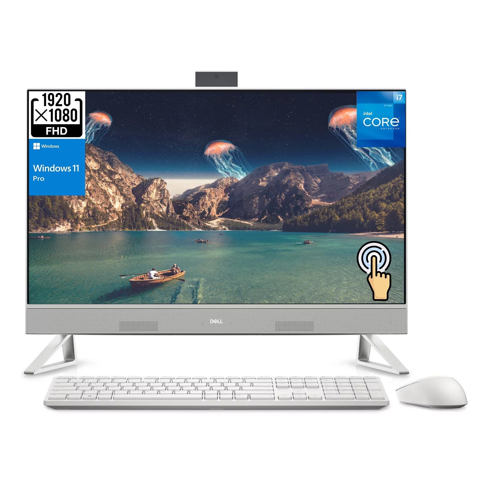 Dell Inspiron 27 7710 [Windows 11 Pro] All-in-One 27 FHD Touchscreen Business Desktop Computer PC, 12th Gen Intel 10-Core i9-1300U, 128GB RAM, 4TB PCIe SSD, WiFi 6, RJ45, HDMI
