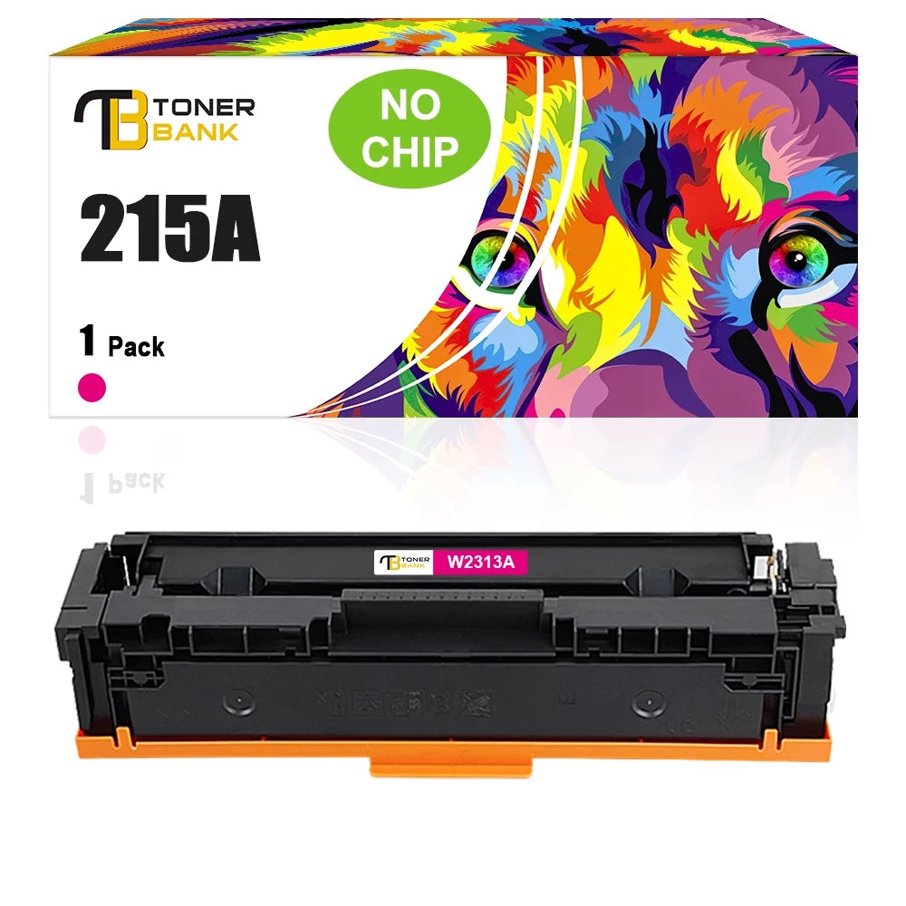 Toner Bank 1-Pack Compatible NO-CHIP Toner Cartridge for HP W2313A 215A for HP MFP M182nw M183fw M182 M183 M155 Printers, Magenta