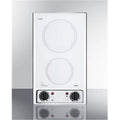 115V 2 Burner Radiant Cooktop In Smooth White Glass & Stainless Steel Trim
