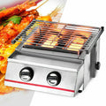 MIDUO 2 Burner Gas Grill Outdoor Camping Portable Barbecue Cooker with Warming Rack