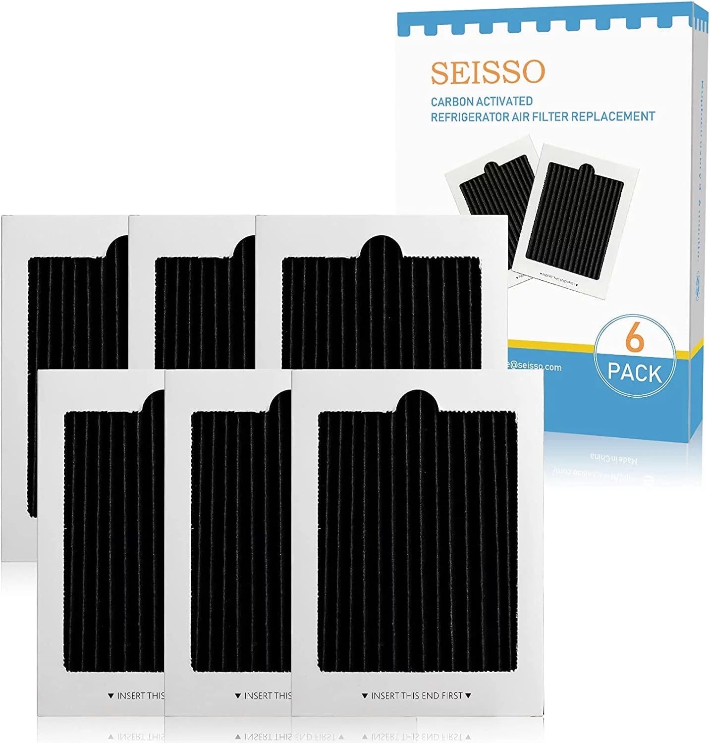 Frigidaire Air Filter Replacement Refrigerator Pure Air, 6 Packs Activated Carbon 6.5 in SEISSO