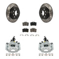 Transit Auto Rear Disc Brake Coated Caliper Drilled Slotted Rotors And Ceramic Pads Kit For 2010 Audi A3 GAS engine With 253mm Diameter Rotor KCD-100439C