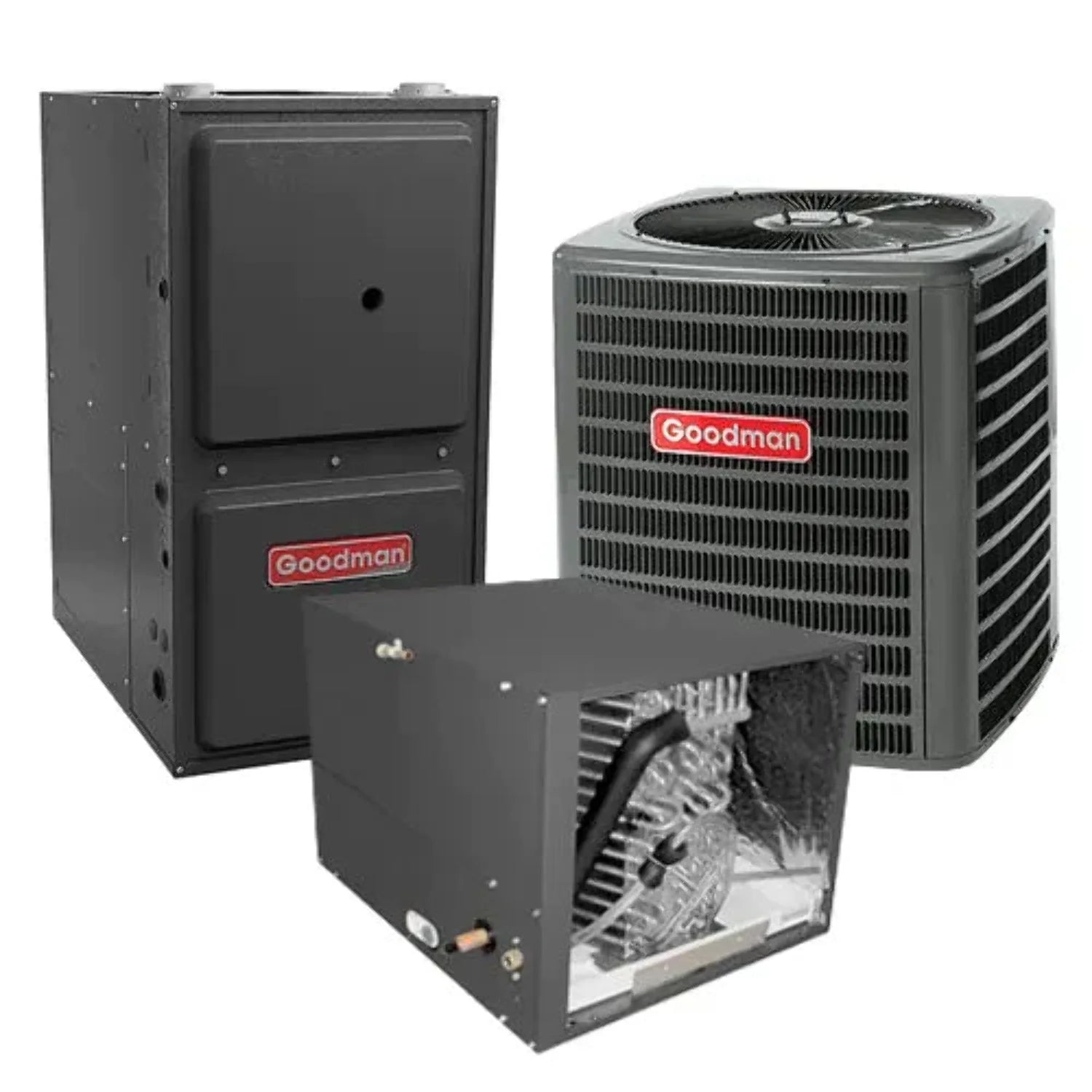 2.0 ton 14.3 seer 96% 40,000 btu goodman gas furnace and air conditioner system horizontal flow