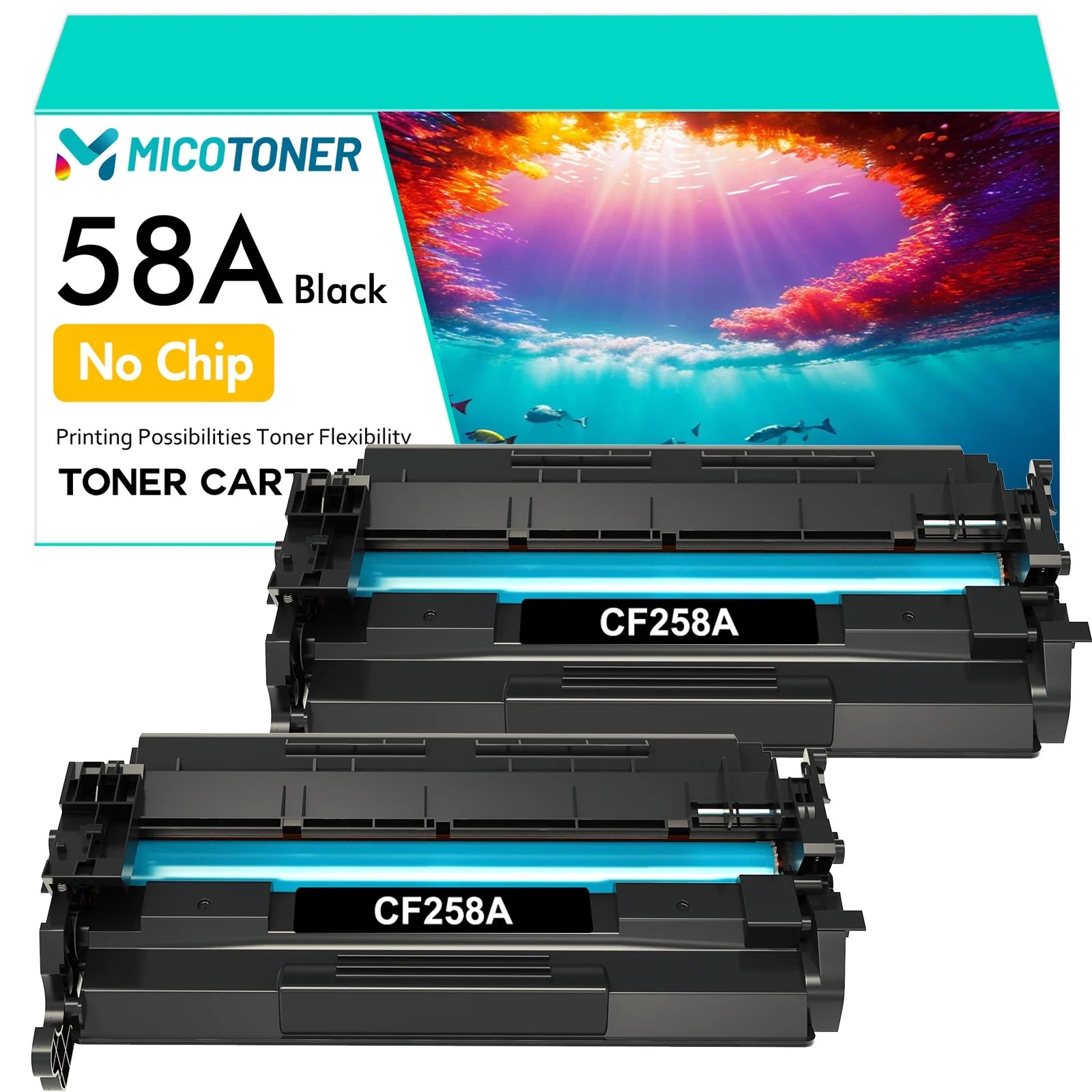 58A (without Chip) Compatible Black Toner Cartridge for HP 58X CF258X 58A CF258A High Yield HP Laserjet Pro M404n M404dn M404dw MFP M428fdw M428dw M428fdn M404 M428 M430 M406 Printer Ink