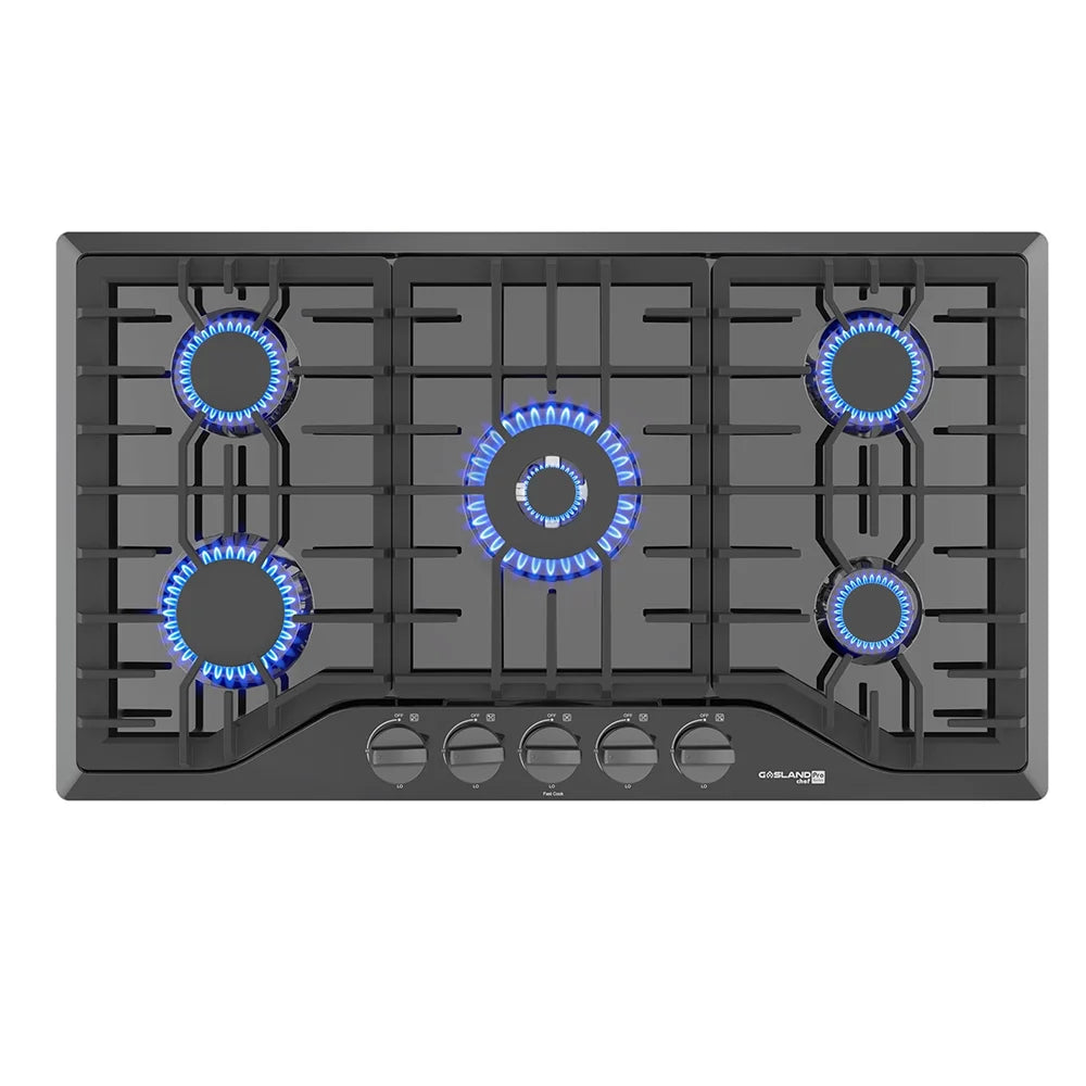 36 in. NG/LPG Convertible Gas Cooktop in Porcelain Enamel with 5-Burners