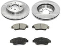 Front Ceramic Brake Pads and Rotor Kit - Compatible with 2007 - 2008 Honda Fit