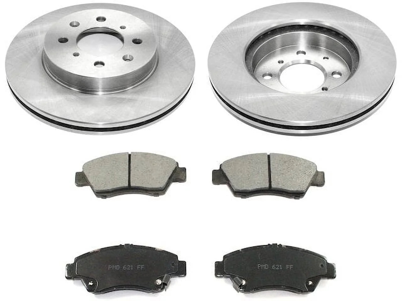Front Ceramic Brake Pads and Rotor Kit - Compatible with 2007 - 2008 Honda Fit