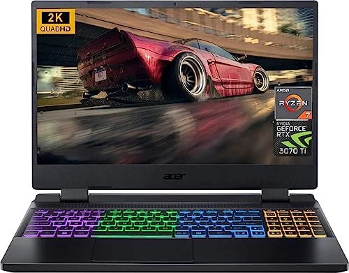Acer Nitro 5 Gaming Laptop 2023 Newest, 15.6 QHD 165Hz Display, AMD Ryzen 7 6800H Processor, NVIDIA GeForce RTX 3070 Ti Graphics, 64GB DDR5 RAM, 1TB SSD, Backlit Keyboard, Windows 11 Home