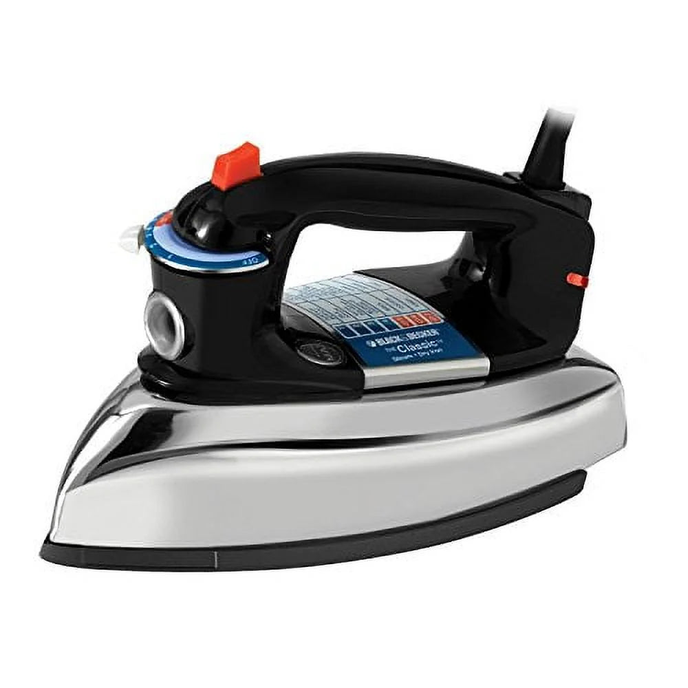 BLACK+DECKER Classic Steam Iron, F67E,White/Black,10.5 x 16.3 x 6.6