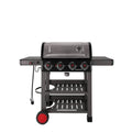 Coleman Cookout 4-Burner Propane Gas BBQ Grill with Side Burner & Storage Shelves 36,000 BTU, Stainless Steel, Black