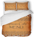 KXMDXA 3 Piece Bedding Set for Restaurant Cafe Bar Coffeehouse Pattern Latin American Antique Twin Size Duvet Cover with 2 Pillowcase for Home Bedding Room Decoration