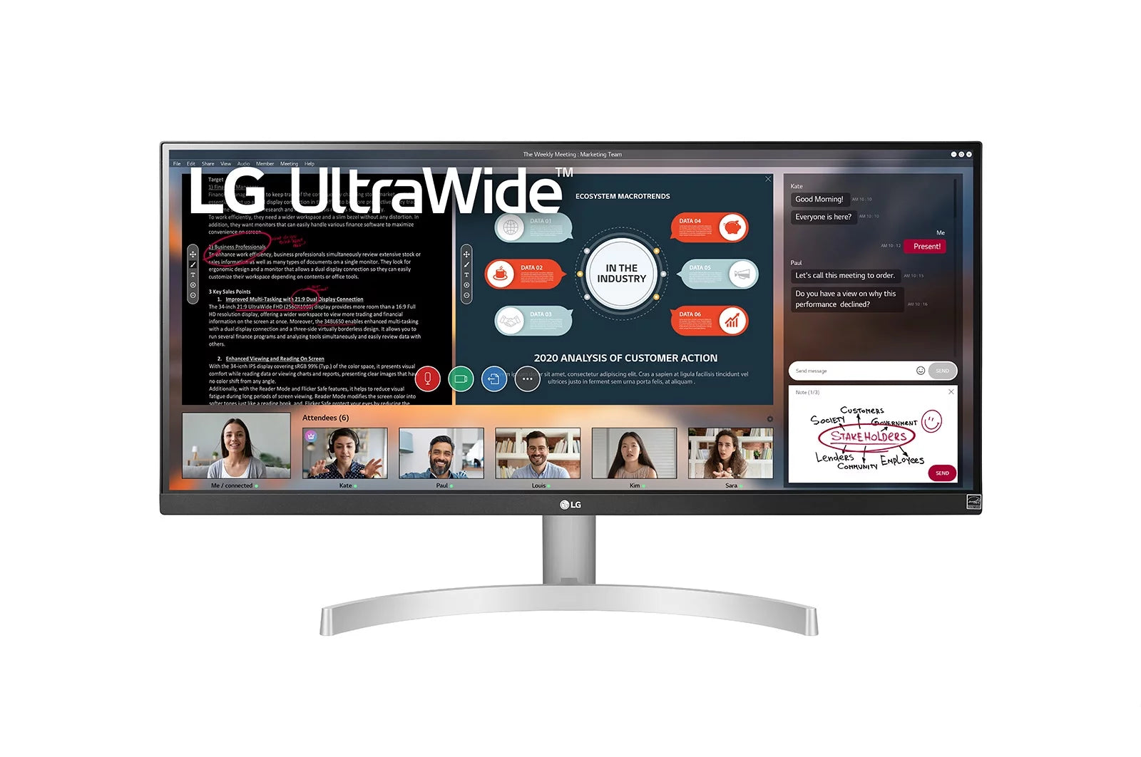 LG 29¡± UltraWide Full HD (2560 x 1080) IPS Display with FreeSync -  29WN600-W