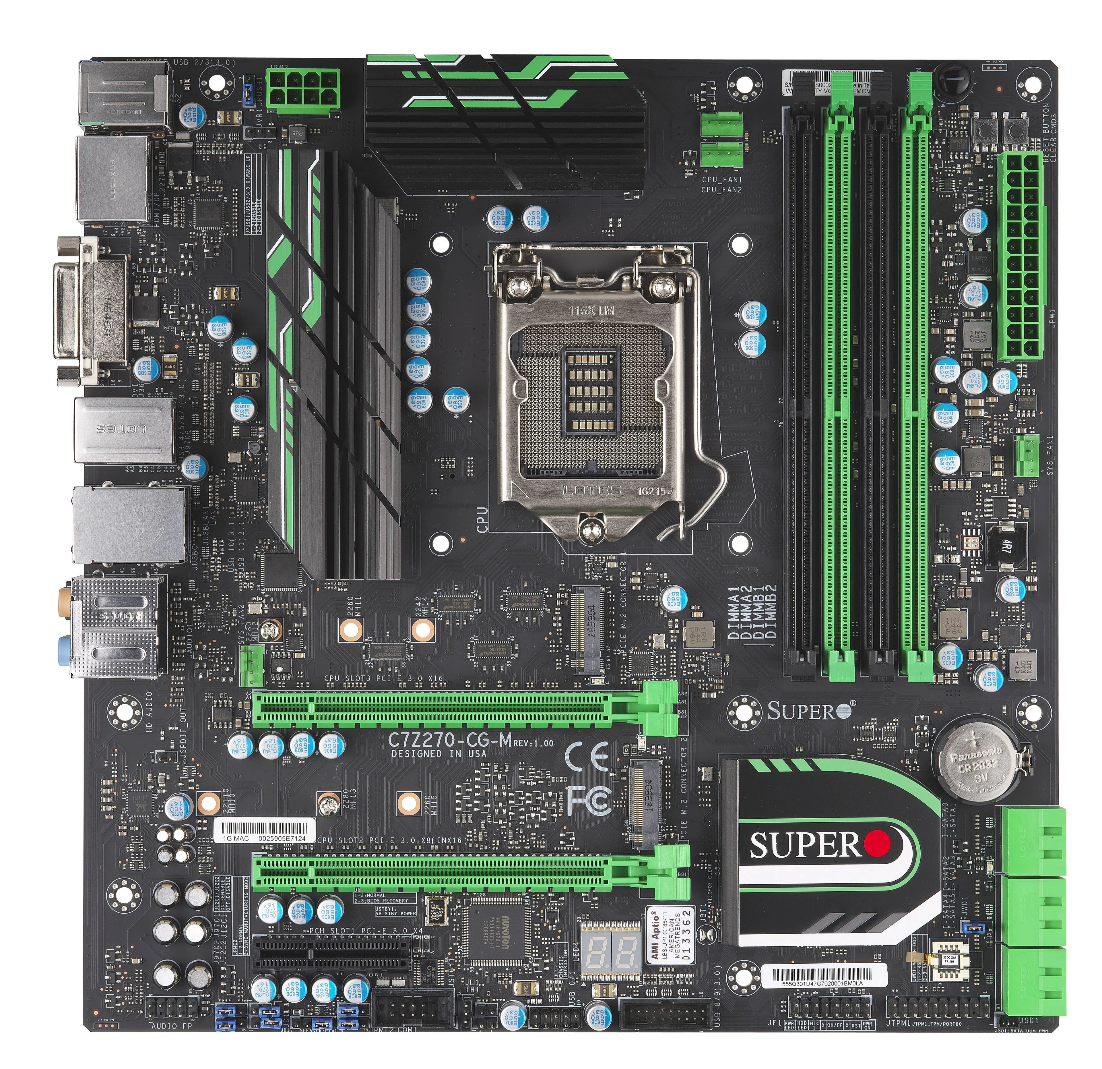 Supermicro C7Z270-CG-M Motherboard micro ATX - Intel Z270 Express Chipset - Single Socket LGA 1151