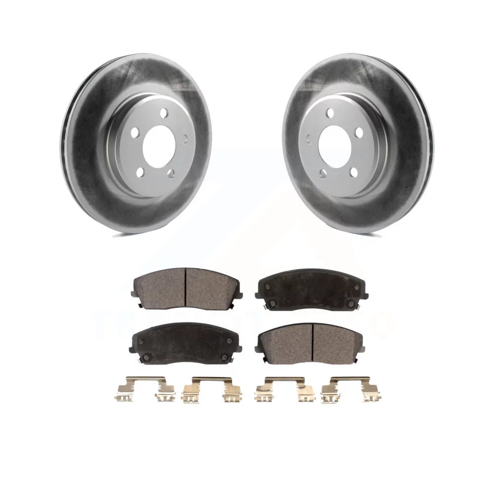 Transit Auto - Front Coated Disc Brake Rotors And Semi-Metallic Pads Kit For Dodge Charger Chrysler 300 Challenger Magnum KGF-100151
