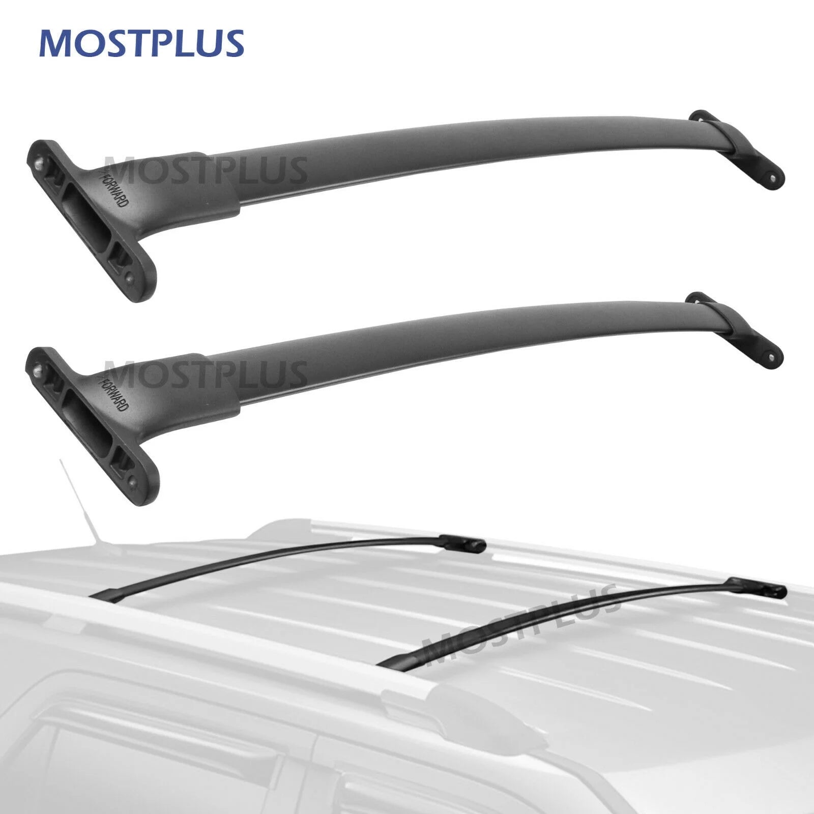 MOSTPLUS Black Roof Rack Cross Bar Rail for 2016-2019 Ford Explorer Luggage Cargo Racks Rooftop