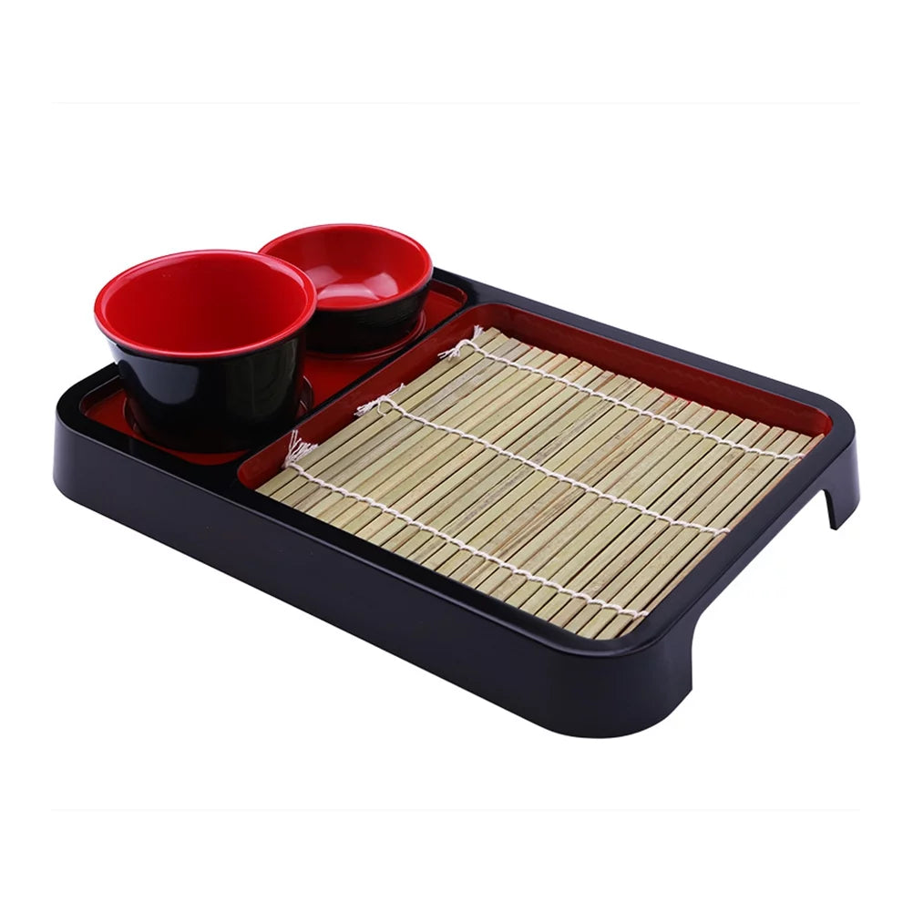 Frcolor Plate Sushi Japanese Set Serving Tray Soba Plates Noodledish Snack Dinnerware Sashimi Mat Noodlessauce Platter