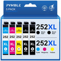 252XL Ink Cartridge for Epson 252 Ink Cartridges for Epson 252XL Ink Cartridges for Epson Workforce WF-7110 WF-7710 WF-7720 WF-3640 WF-3620 (2Black 1Cyan 1Magenta 1Yellow, 5-Pack)