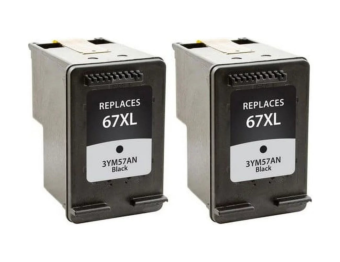 Remanufactured PrinterDash Replacement for HP Deskjet 2724/2725/2755e/4140/4155/Envy 6020/6030/6052/6075/6455/6475 Black High Yield Inkjet (2/PK-240 Page Yield) (NO. 67XL) (3YM56AN_2PK)