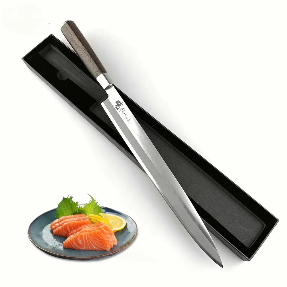 Sashimi Sushi Knife for Cutting Sushi Japanese Chef Knives Sashimi Fish Filleting Slicer High Carbon Stainless Steel with Box