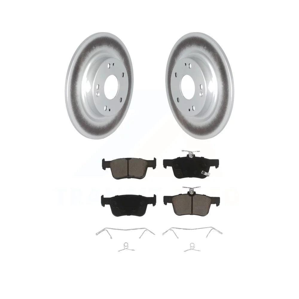 Transit Auto - Rear Coated Disc Brake Rotors And Ceramic Pads Kit For Honda Civic KGC-101416
