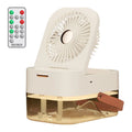 Desktop Humidifier Fan Night Light Mini Air Conditioner for Desk Car Bedroom White Remote Control
