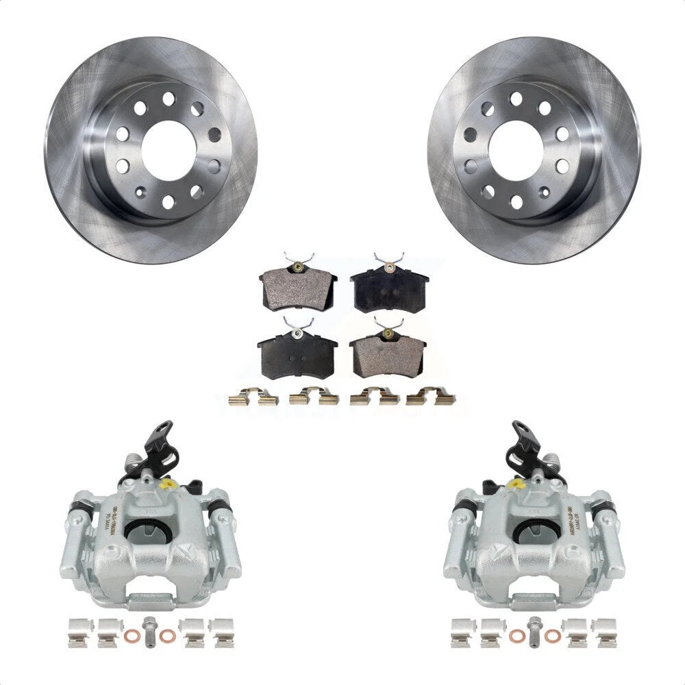 Transit Auto Rear Disc Brake Caliper Rotors And Semi-Metallic Pads Kit For 2010 Audi A3 GAS engine With 253mm Diameter Rotor KC8-100456P