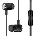 Black Earbuds Headphones with Microphone , Noise Isolating Wired Earbuds, Earphones with Powerful Heavy Bass Stereo,Very suitable for need all kinds of music and dynamic game of in-ear headphones