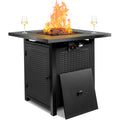 Seizeen 28 Propane Fire Table for Outside, Square 50000 BTU Gas Fire Pit Outdoor Patio Heating with Volcanic Stone