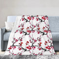 Kll Fleece Blanket Plush Throw Blanket Cherry Blossoms,Soft Fuzzy Cozy Flannel Blanket For Couch Sofa Bed.(40X30)