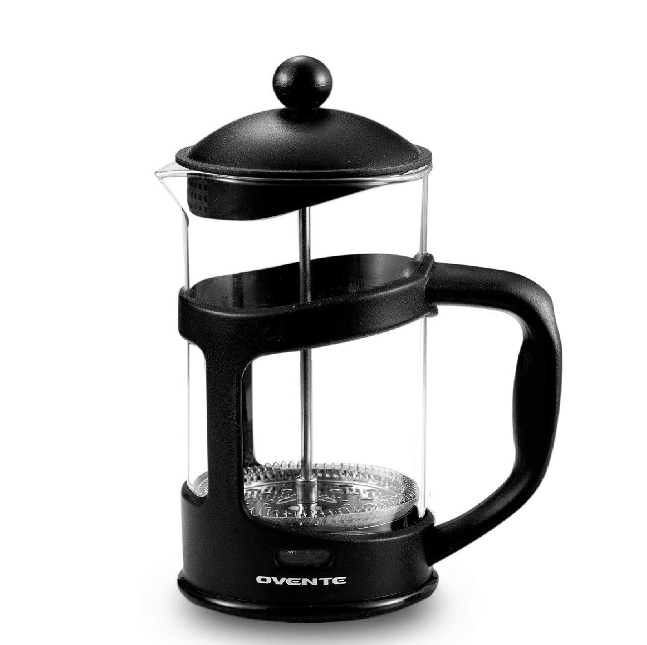 OVENTE French Press 27 Ounce Coffee/ Tea Maker, 4 Filter System, Heat Resistant Glass, Black FPT27B