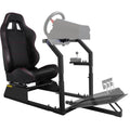 VEVOR Racing Steering Wheel Stand Cockpit with Real Racing Seat Simulator Height Adjustable Fit for Logitech G25, G27, G29, G920
