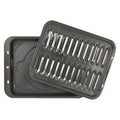 GE Appliances Broiler Pan with Rack for Oven, Non-Stick Pan, 2 Piece Black Porcelain Coated Steel Roasting Pan, WB48X10056,