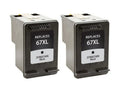 PrinterDash Remanufactured Replacement for HP Deskjet 2724/2725/2755e/4140/4155/Envy 6020/6030/6052/6075/6455/6475 Black High Yield Inkjet (2/PK-240 Page Yield) (NO. 67XL) (3YM57AN_2PK)