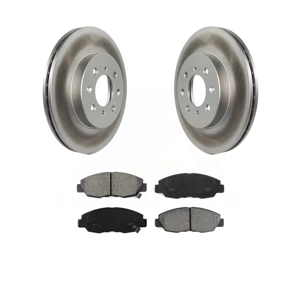 Transit Auto - Front Coated Disc Brake Rotors And Semi-Metallic Pads Kit For Honda Civic Insight Acura EL KGS-100177