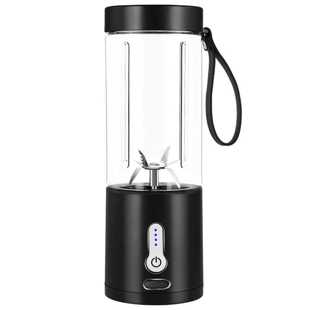 Radirus USB Electric Fruit Juicer Rechargeable Juice Mixer 530ml Portable Blender Cup with 6 Blades for Sports, Travel, Camping