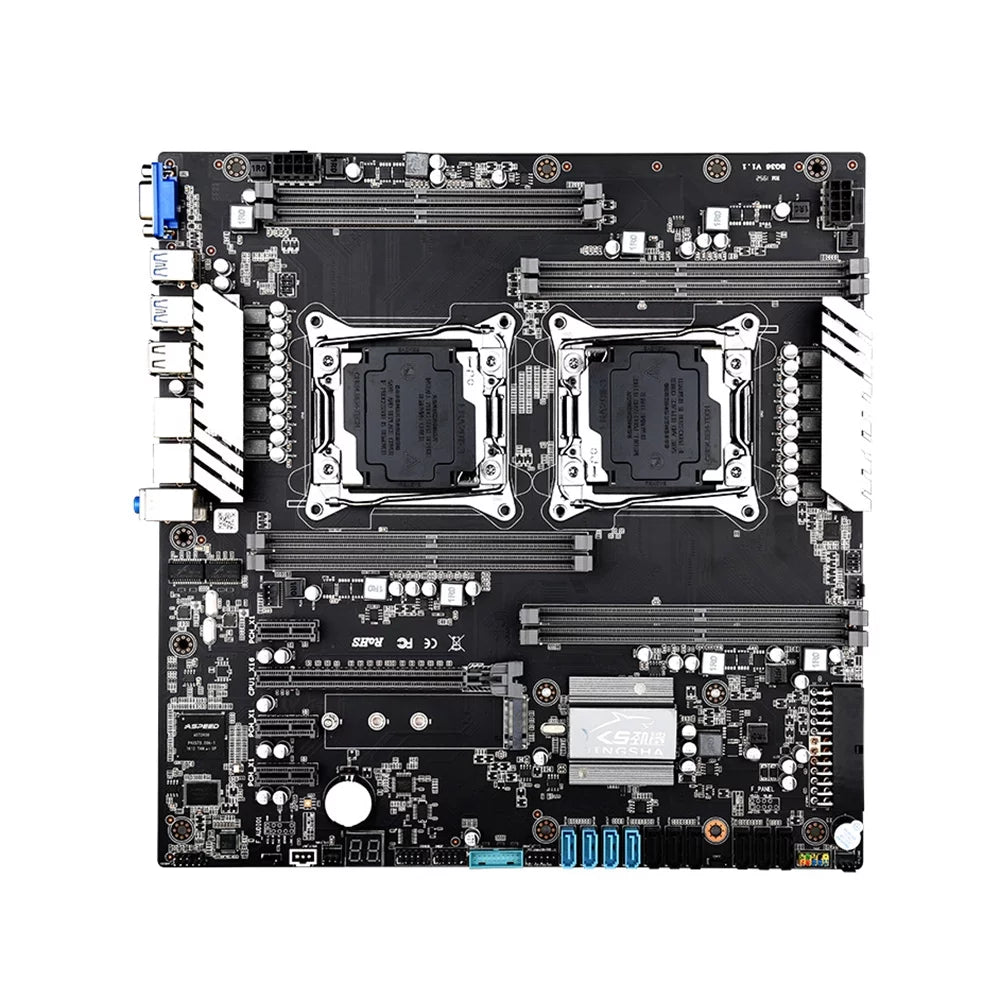 Jingsha X99 Dual Gaming Motherboard Mainboard with 8 DDR4 Memory Slots 10 SATA3.0 Ports Support  LGA2011 V3/ Series CPU