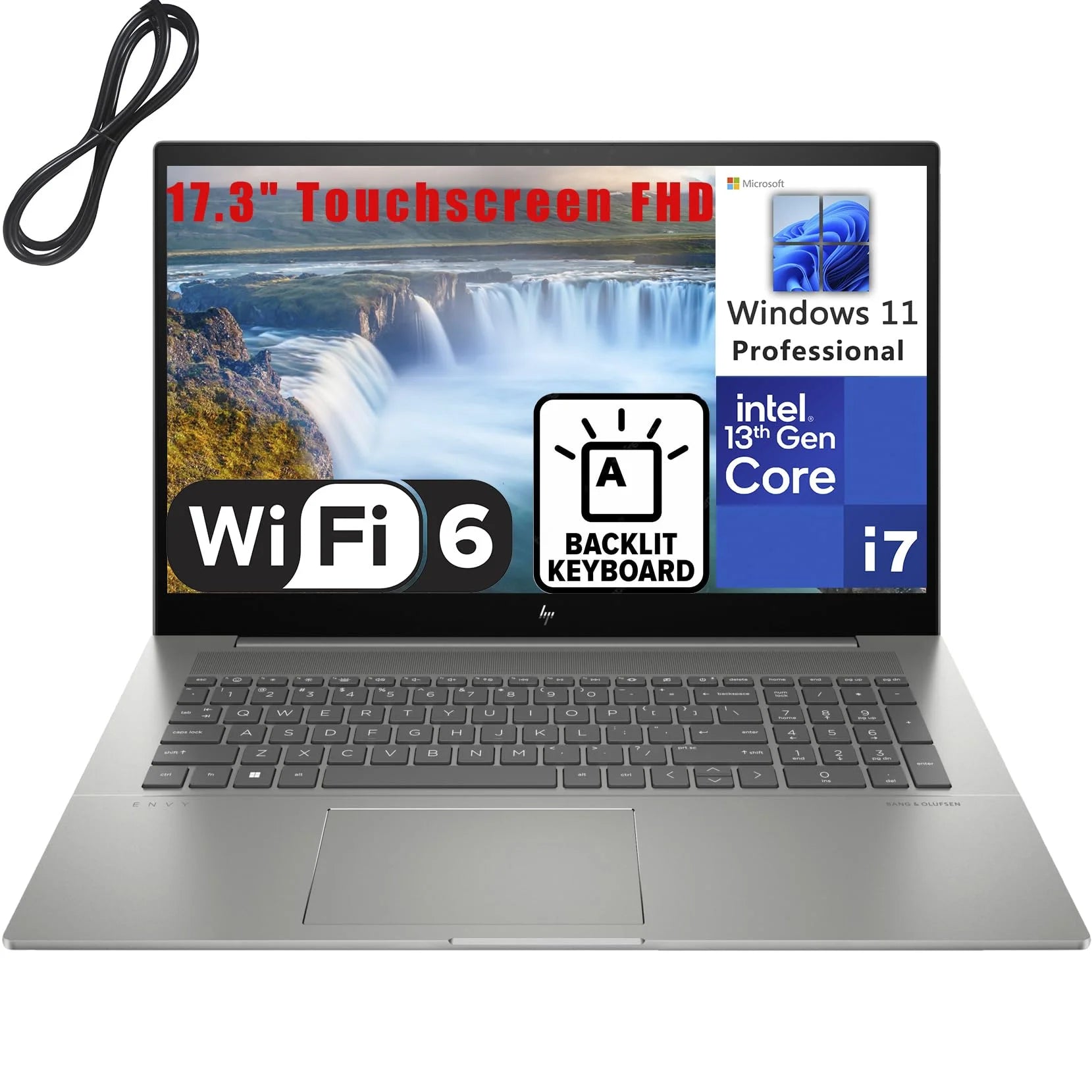 HP Envy 17t 17.3 Touchscreen FHD Business Laptop Computer, 13th Gen Intel 14-Core i7-13700H, 64GB DDR4 RAM, 4TB PCIe SSD, WiFi 6, Bluetooth 5.3, Backlit Keyboard, Grey, Windows 11 Pro