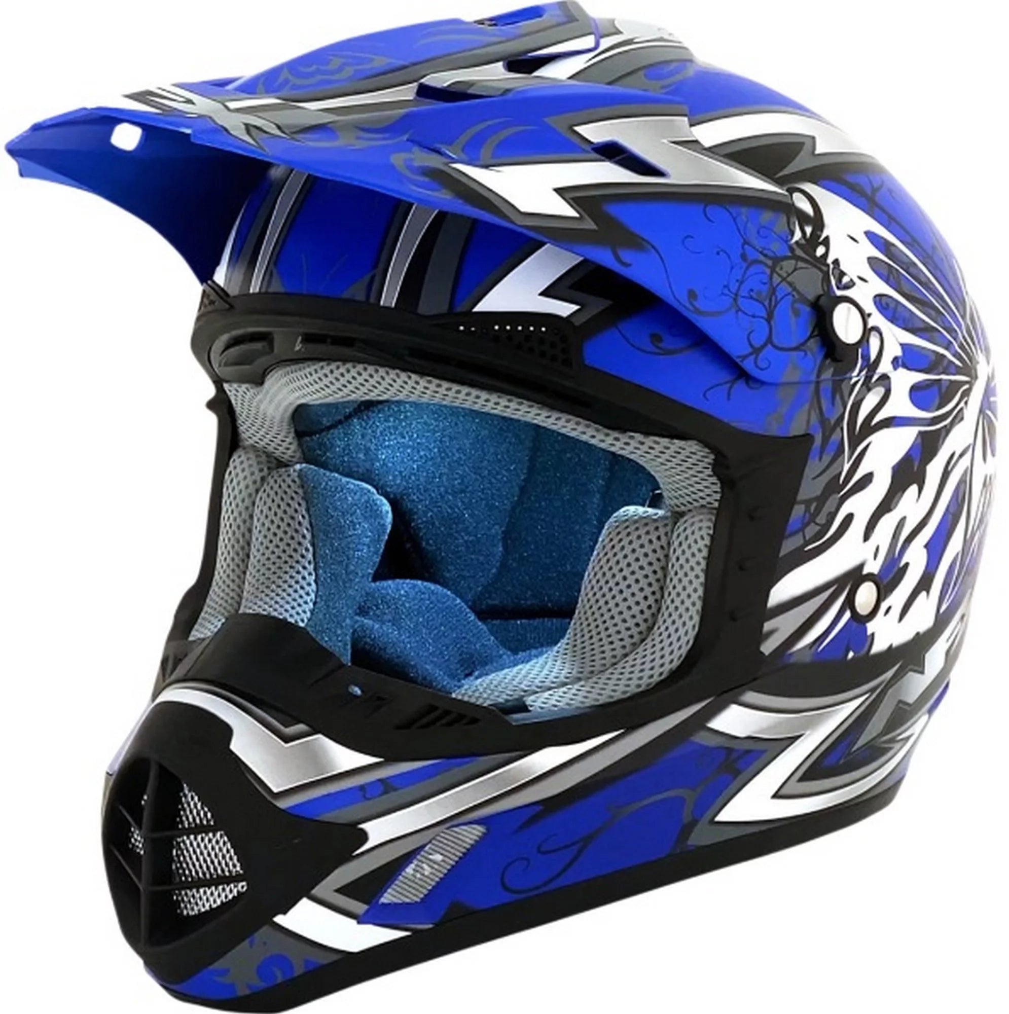 AFX FX-17 Butterfly Youth MX Offroad Helmet Matte Blue MD