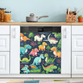 Coolnut Cute Cartoon Dinosaur Dishwasher Door Cover Reusable Trimmable Kitchen Fridge Front Decal Magnetic Home Refrigerator Magnet Decal Panels 23Wx26H Home Decor