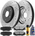 MotorbyMotor Rear Brake Rotors 320mm Drilled & Slotted Brake Rotor & Brake Pad Including Cleaner Fluid Fits for Dodge Magnum, Chrysler 300, Dodge Charger