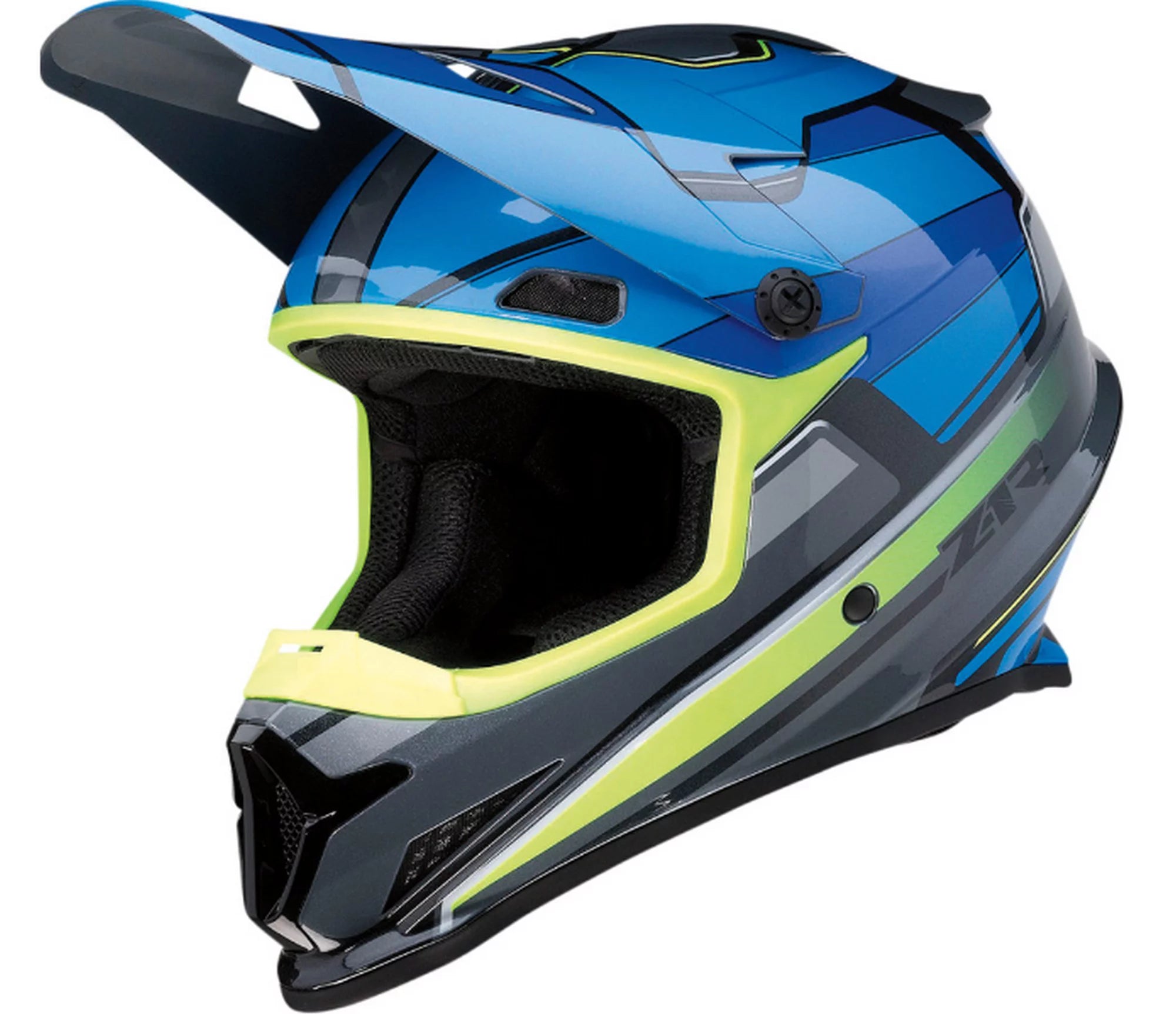 Z1R Rise MC MX Offroad Helmet Blue/Hi-Viz 4XL