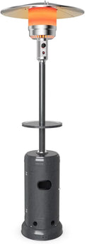 48000 BTU Outdoor Patio Heater, Porch Propane Heater w/Wheels, Shelf Tabletop, Auto Shut Off & Tip-Over Protection, 87-inch Floor Standing Portable Gas Heater for Outdoor Use