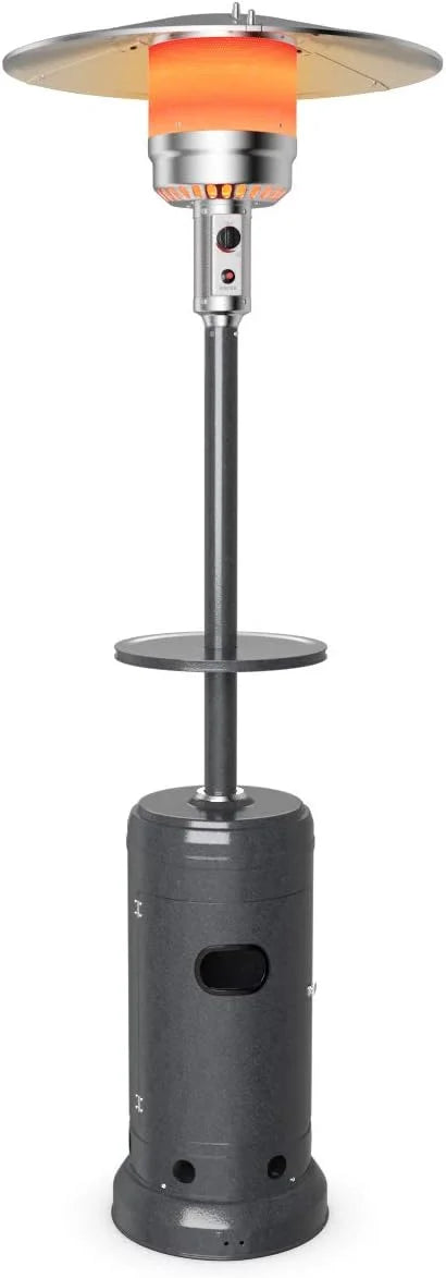 48000 BTU Outdoor Patio Heater, Porch Propane Heater w/Wheels, Shelf Tabletop, Auto Shut Off & Tip-Over Protection, 87-inch Floor Standing Portable Gas Heater for Outdoor Use